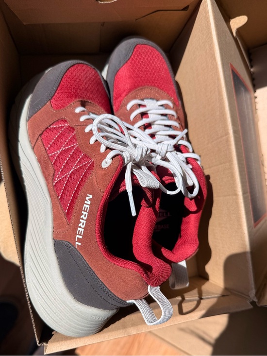 Merrell Shoes - Merrell Women’s Red Alpine Work Sneakers Carbon Fiber Toe Non-Slip 9